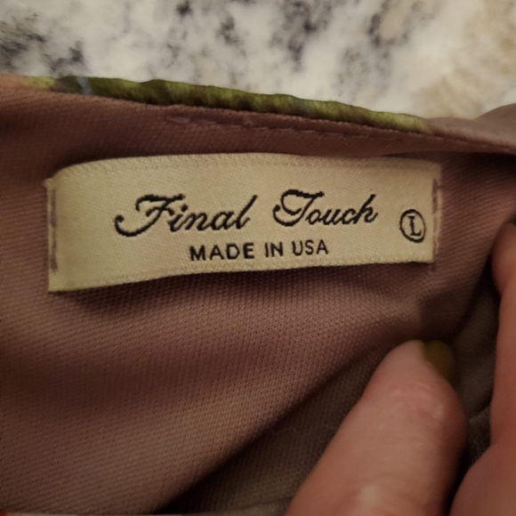 Final Touch Women's Grey-Purple Mauve Floral Sleeveless short dress in sz Large - Picture 7 of 9